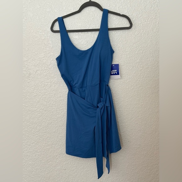 Joylab Women's Knit Front Tie Blue Active Dress. Size M. NWT. - Picture 2 of 3